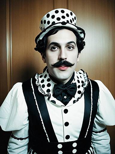 Man in Polka Dot Fancy Dress Costume