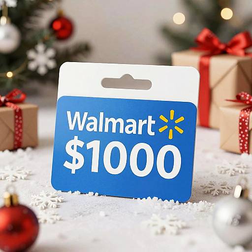 Walmart $1000 Gift Card Holiday Scene