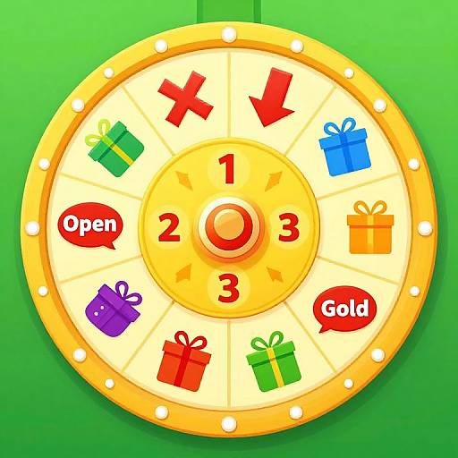 Vibrant Yellow Lottery Game Wheel