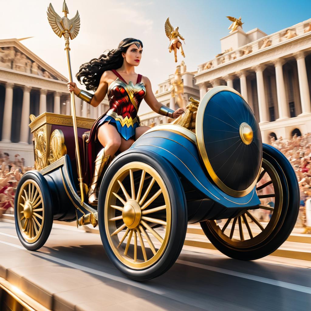 Wonder Woman in an Epic Chariot Ride