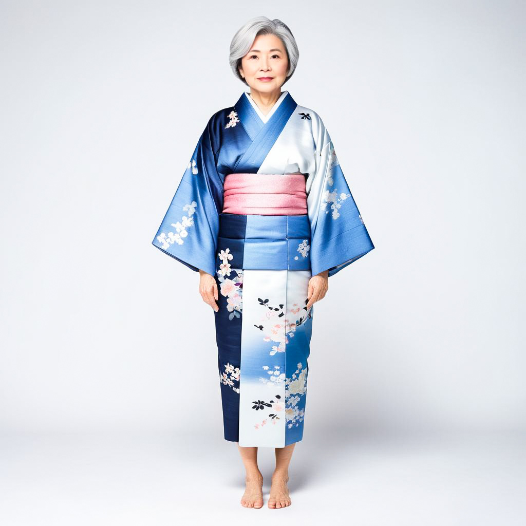 Elegant Elderly Woman in Kimono