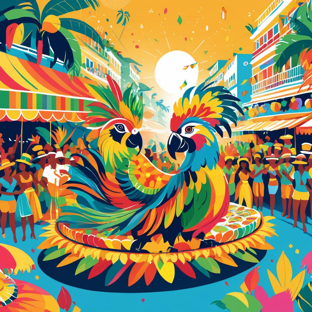 Vibrant Carnival in Rio de Janeiro Illustration