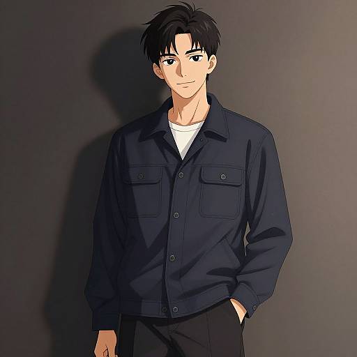 Stylish Anime Boy Portrait Illustration