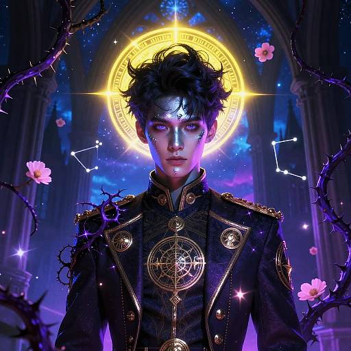 Surreal Portrait of Rebellious Youth in Gothic Sci-Fi Setting