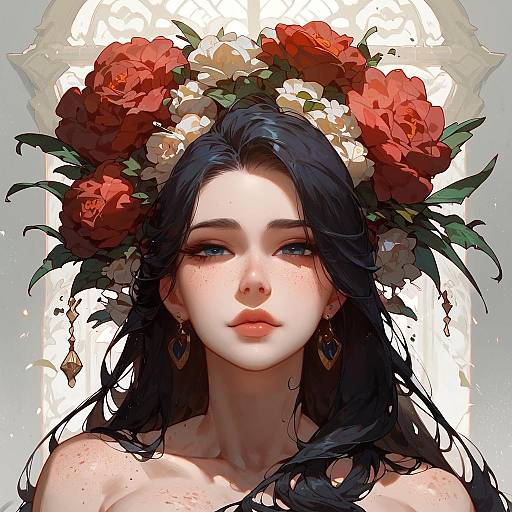 Dramatic Goddess of Flowers Portrait