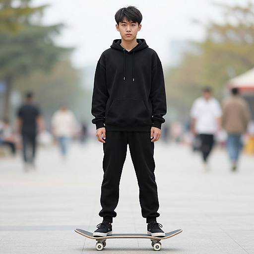 Realistic Asian Male in Skate Outfit