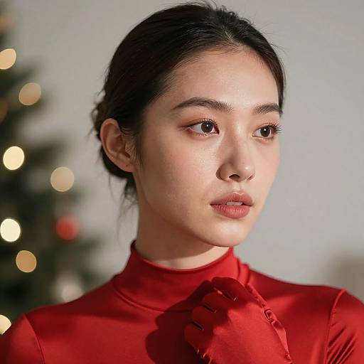 Photorealistic Red Bodysuit Headshot