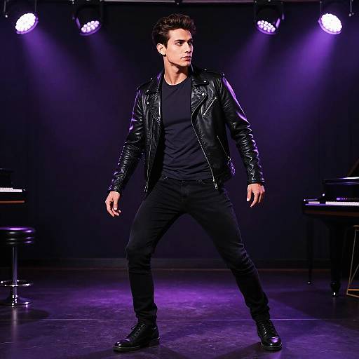 Musician in Dimly Lit Jazz Club