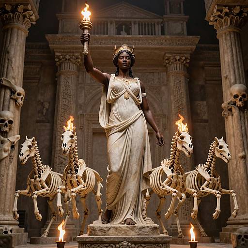 Hyper-Realistic Greek Goddess Statue