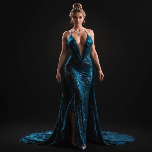 Elegant Curvy Woman in Flowing Dress Elegant Curvy Woman in Flowing Dress