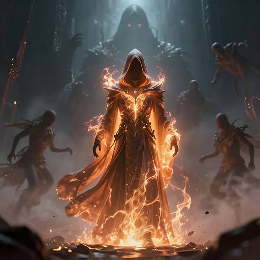 Futuristic Space Mage with Spectral Figures