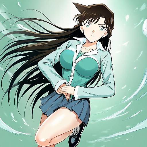 Illustration of Mouri ran, meitantei conan in the style of Y.ssanoha