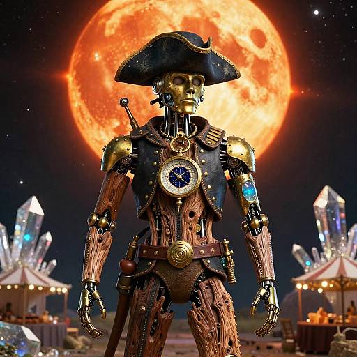 Astral Mariner in Lacquered Driftwood and Brass