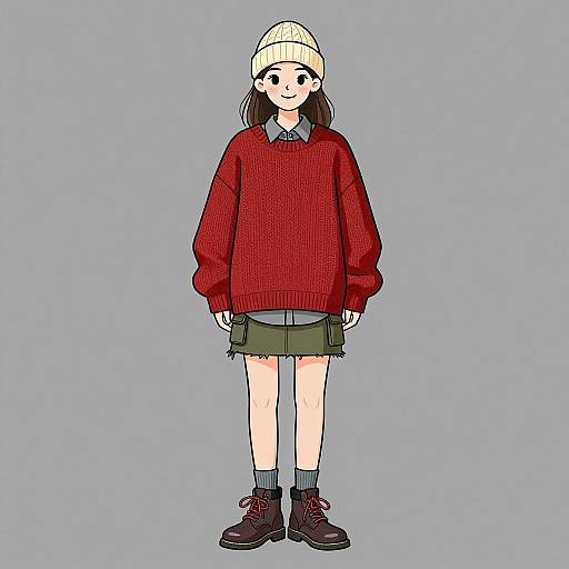 Smiling Woman in Casual Streetwear