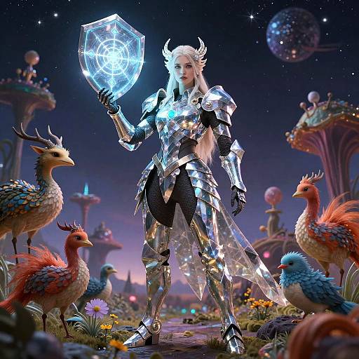 Celestial Guardian in Crystalline Armor