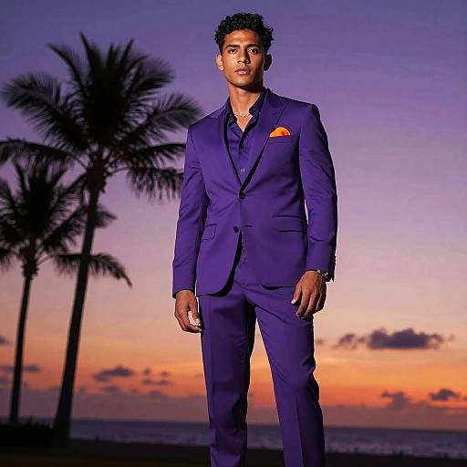 Purple Suit at Tropical Sunset