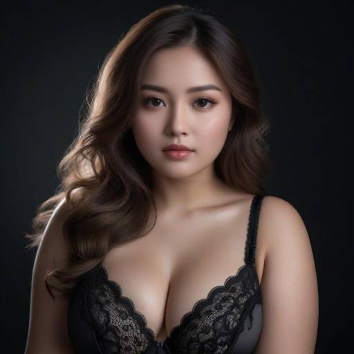 Elegant Curvy Girl in Lingerie Portrait Elegant Curvy Girl in Lingerie Portrait