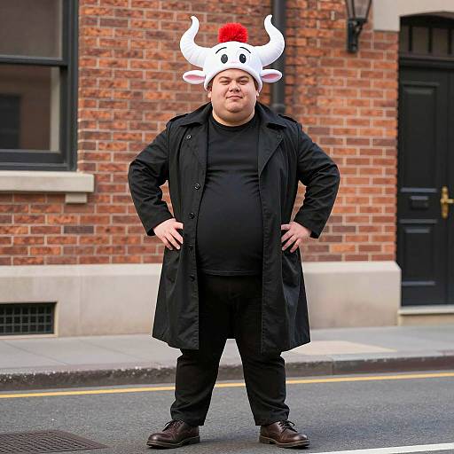 Whimsical Cartoon Costume Photo in Urban Setting