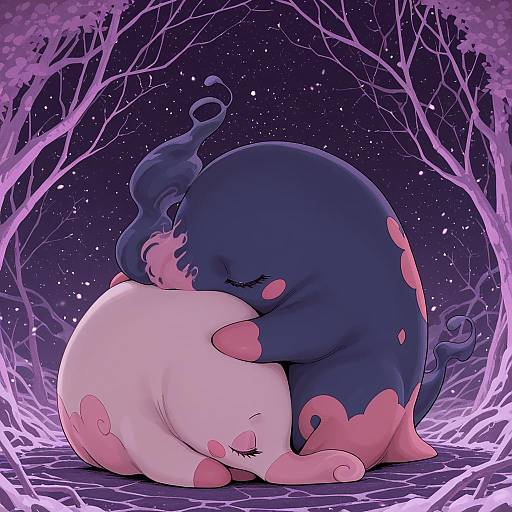 Illustration of Musharna, pokemon in the style of Kawayabug