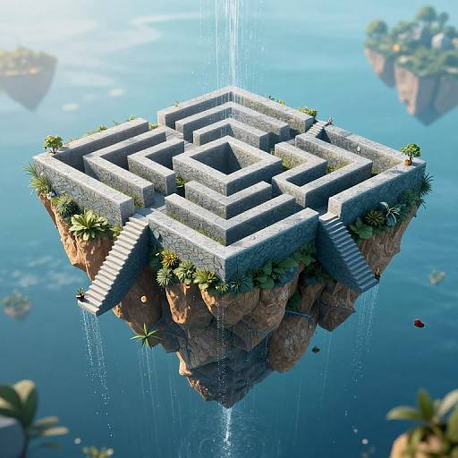 Surreal Floating Staircase Labyrinth