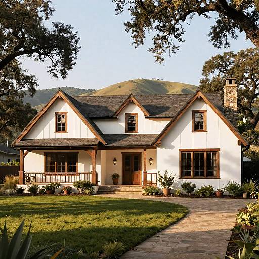 Charming White Ranch House Exterior