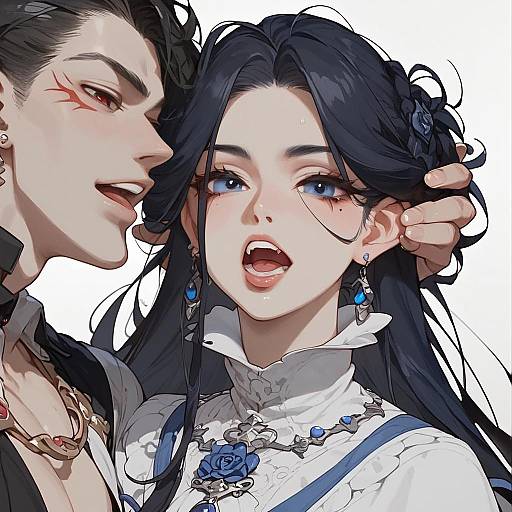 Anime Vampire Couple Portrait