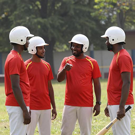 Cheerful Men in Striped Shirts Outdoors