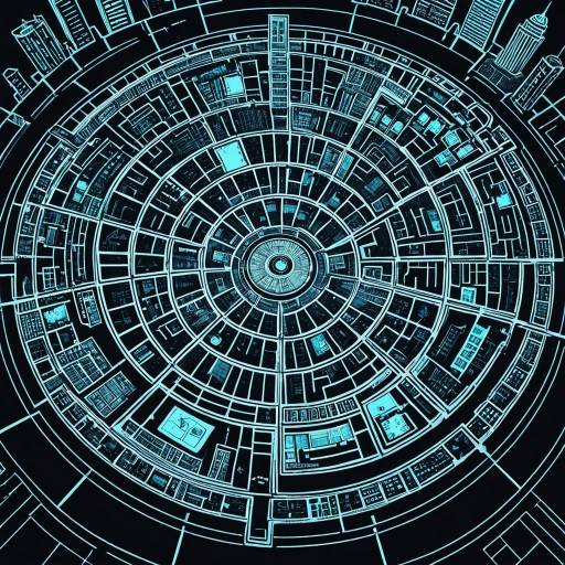 Retro-Futuristic Spiral City Map