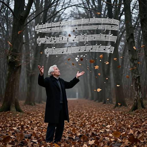 Invisible Composer Conducting Leaf Symphony