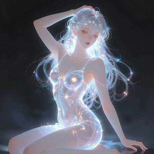 Ethereal Holographic Muse Illustration