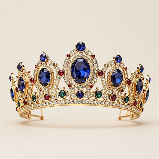Ornate Gold Tiara with Jewels