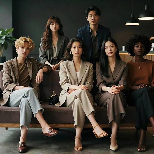 NSFW Diverse Group Lounge Portrait