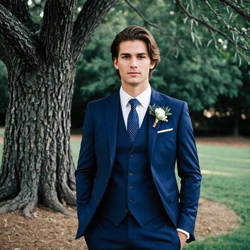 Stylish Navy Wedding Suit for Groom