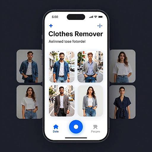 Clothes Remover App Interface on Smartphone
