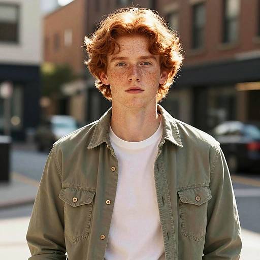 Confident Ginger Male Model Urban Portrait