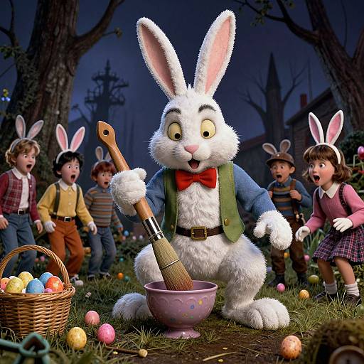 80s Horror Easter Bunny Nightmare