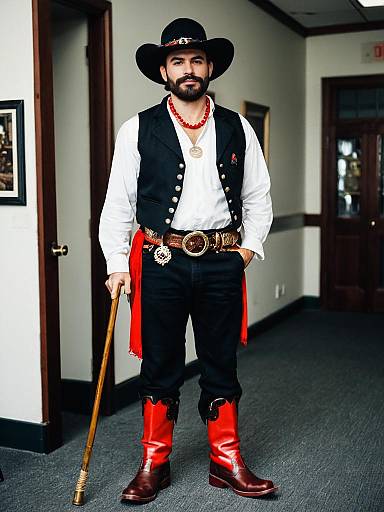 Man in Gasparilla Costume with Cane