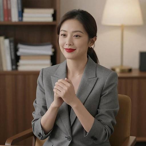 Professional Asian Woman in Warm Setting