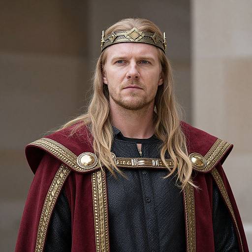 Medieval King with Blonde Hair