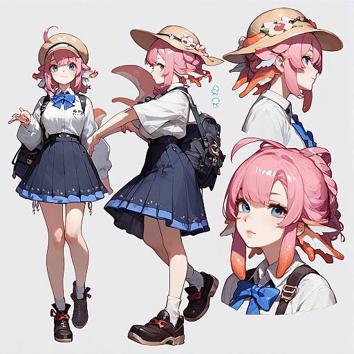 Cute Anime Girl Character Sheet