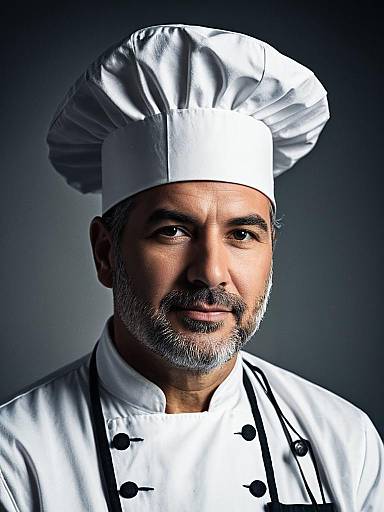 Detailed Close-Up of Chef in Costume