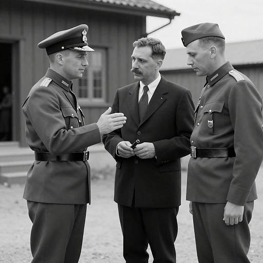 Black-and-White Historic Military Officers Group Portrait