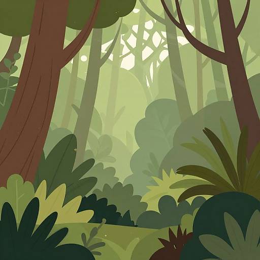 Flat Design Rainforest Illustration