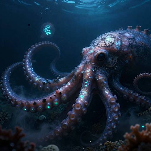 Eldritch Kraken Tentacle with Bioluminescent Sigils