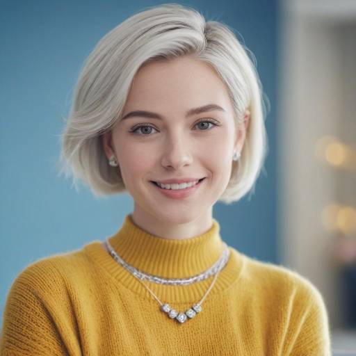 Smiling Young Woman in Yellow Sweater