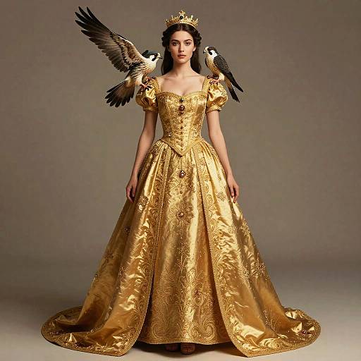 Petite Royal Woman with Falcon