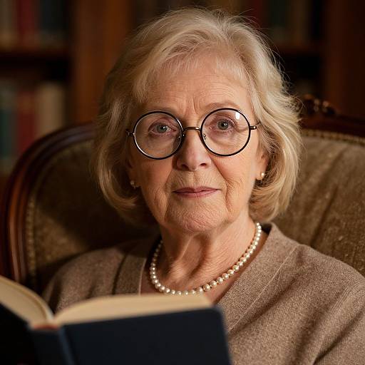 Elegant Elderly Woman in Vintage Setting