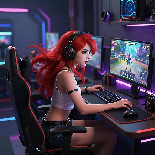 Cyberpunk Ginger Twitch Streamer