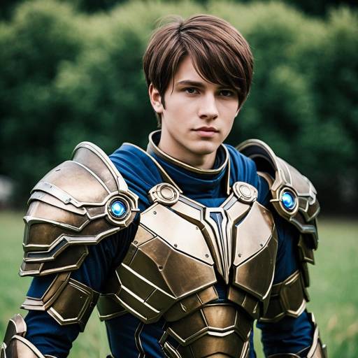 Young Man in Titan Armor Cosplay