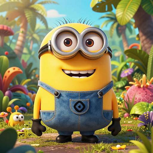 Mischievous Minion in Tropical Jungle